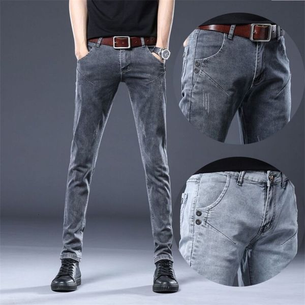 men's jeans grey tide brand spring slim fit small foot straight tube casual long pants korean fashion summer 1sbk, Blue
men's jeans grey tide brand spring slim fit small foot straight tube casual long pants korean fashion summer 1sbk, Blue