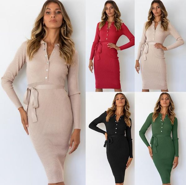 casual dresses autumn winter for women turn-down pullovers elegant knit dress button party slim sweater vestidos robe, Black;gray
casual dresses autumn winter for women turn-down pullovers elegant knit dress button party slim sweater vestidos robe, Black;gray
