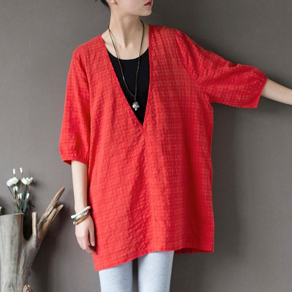 women's blouses & shirts johnature women fashion all-match v-neck half sleeve autumn cotton linen leisure ww7b, White
women's blouses & shirts johnature women fashion all-match v-neck half sleeve autumn cotton linen leisure ww7b, White