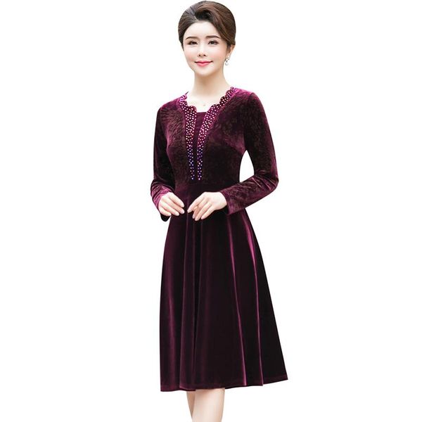 casual dresses mother's autumn winter dress korean temperament high waist gold velvet vestidos long-sleeved a-line l19, Black;gray
casual dresses mother's autumn winter dress korean temperament high waist gold velvet vestidos long-sleeved a-line l19, Black;gray