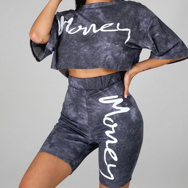 women's tracksuits summer clothing sports suit letter printing and dyeing loose crop slim shorts two-piece set, Gray
women's tracksuits summer clothing sports suit letter printing and dyeing loose crop slim shorts two-piece set, Gray