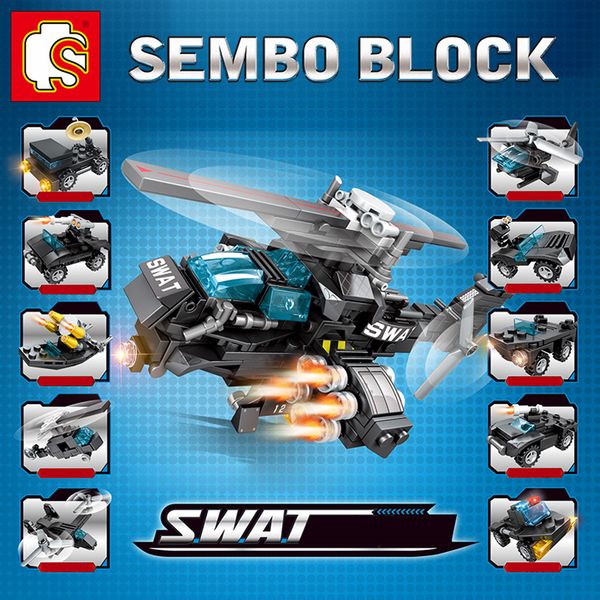 SEMBO BLOCK 300PCS Helicopter Model Building Blocks Mini Toys Swat City Police Bricks Toys for Children Boys Toys Education
SEMBO BLOCK 300PCS Helicopter Model Building Blocks Mini Toys Swat City Police Bricks Toys for Children Boys Toys Education