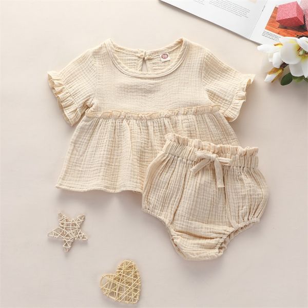 2pcs newborn infant baby girls clothes sets cute cotton soft solid ruffles short sleeve t shirts +shorts outfits suit 1792 z2, White
2pcs newborn infant baby girls clothes sets cute cotton soft solid ruffles short sleeve t shirts +shorts outfits suit 1792 z2, White
