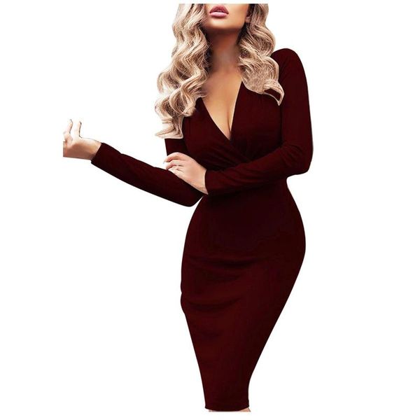 casual dresses women's solid color long sleeve deep v neck pleated bag hip dress for women 2021 elegant wedding, Black;gray
casual dresses women's solid color long sleeve deep v neck pleated bag hip dress for women 2021 elegant wedding, Black;gray