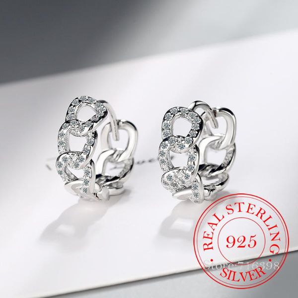 hoop & huggie real 925 sterling silver chain-shaped earrings for women round circle micro-lnlaid zircon wedding party jewelry gifts, Golden;silver
hoop & huggie real 925 sterling silver chain-shaped earrings for women round circle micro-lnlaid zircon wedding party jewelry gifts, Golden;silver