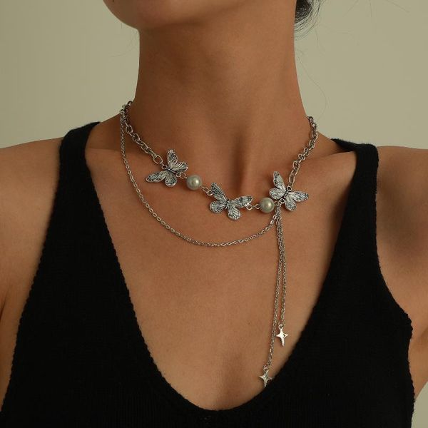 chokers hip hop fashion butterfly pearl choker necklace multilayer star tassel pendant for women punk jewelry lady gift, Golden;silver
chokers hip hop fashion butterfly pearl choker necklace multilayer star tassel pendant for women punk jewelry lady gift, Golden;silver