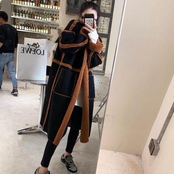 women's wool & blends coat autumn and winter thickening mid-length large size double-sided suede single-breasted plus jacket, Black
women's wool & blends coat autumn and winter thickening mid-length large size double-sided suede single-breasted plus jacket, Black