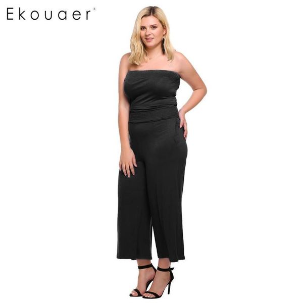 women's jumpsuits & rompers ekouaer plus size strapless solid wide leg casual pocket one-piece summer jumpsuit, Black;white
women's jumpsuits & rompers ekouaer plus size strapless solid wide leg casual pocket one-piece summer jumpsuit, Black;white