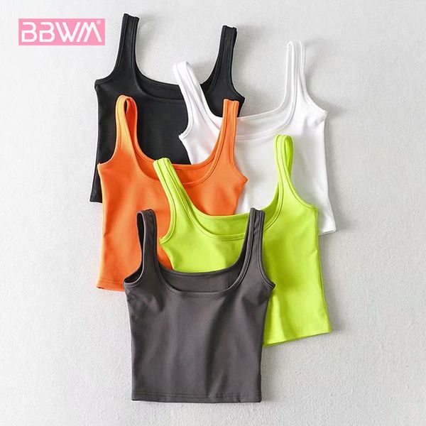 chic short sports fitness female candy color summer wild simple harajuku sweet word women's vest 210507, White
chic short sports fitness female candy color summer wild simple harajuku sweet word women's vest 210507, White