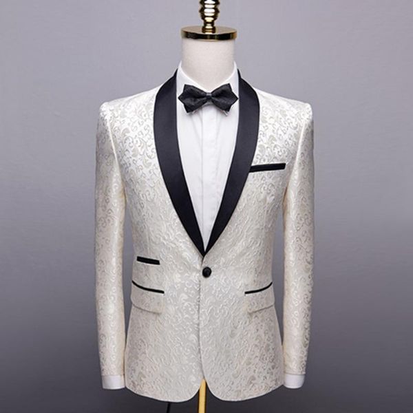 men's suits & blazers casual boutique menswear business groom wedding suit jacket/master of ceremonies jacquard black collar coat, White;black
men's suits & blazers casual boutique menswear business groom wedding suit jacket/master of ceremonies jacquard black collar coat, White;black