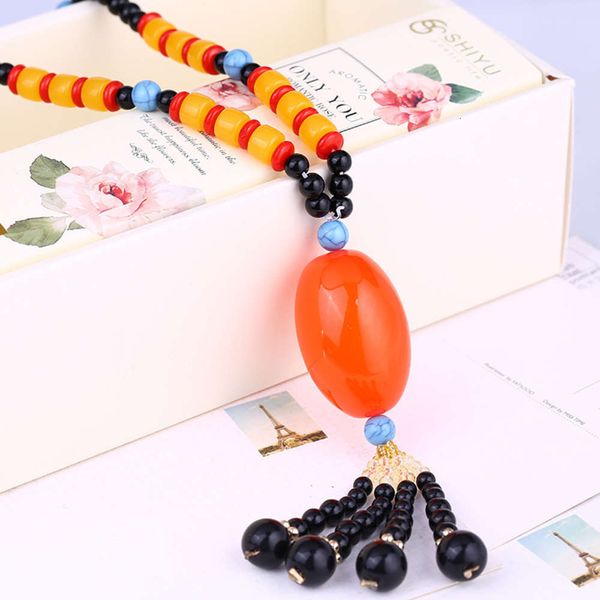 pendant tassel pendant national style necklace bodhi necklace honey wax sweater chain, Black
pendant tassel pendant national style necklace bodhi necklace honey wax sweater chain, Black