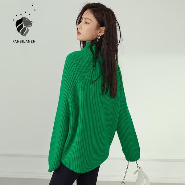 women's sweaters fansilanen turtleneck long sleeve knitted pullover winter thick oversized green sweater vintage female purpel jumper, White;black
women's sweaters fansilanen turtleneck long sleeve knitted pullover winter thick oversized green sweater vintage female purpel jumper, White;black