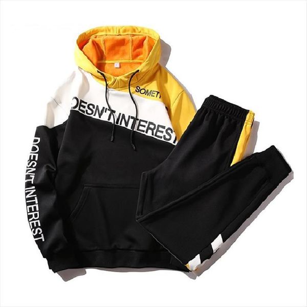 set spring autumn sport mens tracksuit suit jackets sweatshirts pants hip hop fashion patchwork two piece male sweatsuit, Gray 
set spring autumn sport mens tracksuit suit jackets sweatshirts pants hip hop fashion patchwork two piece male sweatsuit, Gray