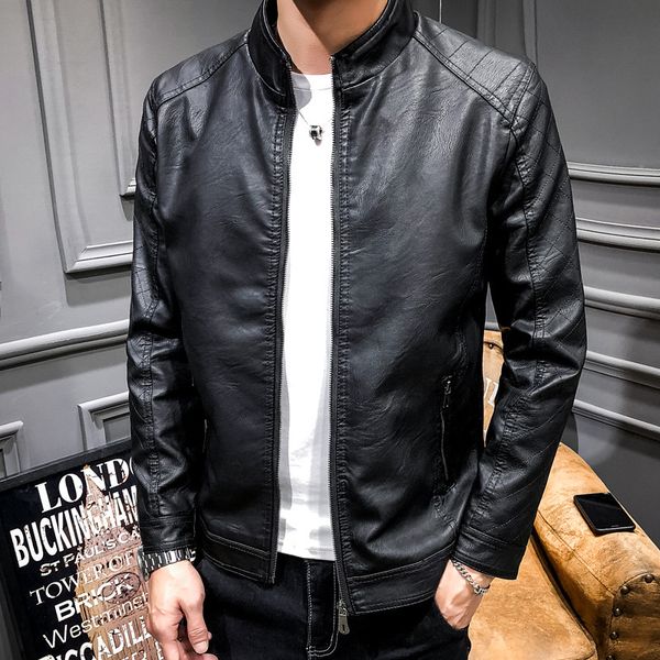 pure color zipper stitching motorcycle wind men's leather jacket high-quality stand-up collar retro comfortable windproof fashion trave, Black
pure color zipper stitching motorcycle wind men's leather jacket high-quality stand-up collar retro comfortable windproof fashion trave, Black