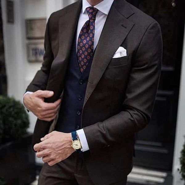 men's suits & blazers dark brown men with blue vest slim fit business wedding groom wear tuxedos custom made costume homme 3 pieces smo, White;black
men's suits & blazers dark brown men with blue vest slim fit business wedding groom wear tuxedos custom made costume homme 3 pieces smo, White;black