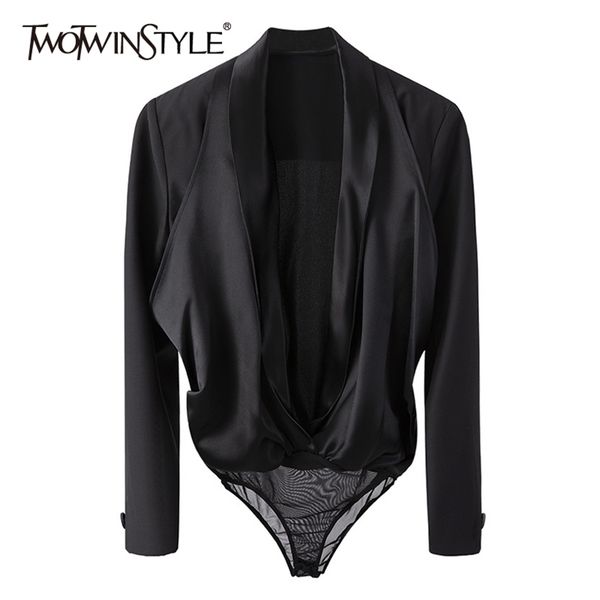 black bodysuit for women deep v neck long sleeve high waist patchwork mesh ruched slim bodysuits female summer 210521, Black;white
black bodysuit for women deep v neck long sleeve high waist patchwork mesh ruched slim bodysuits female summer 210521, Black;white
