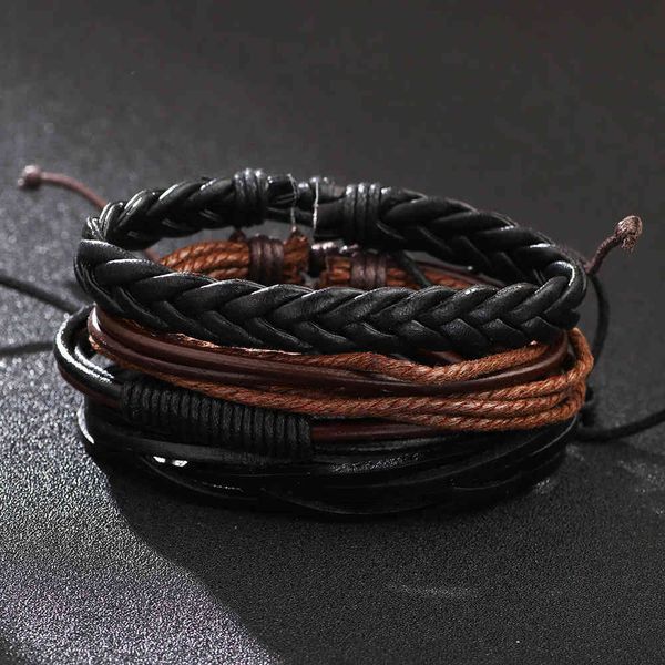 qinuo simple new suit diy knitting multiple multi heel cowhide men's leather bracelet, Golden;silver
qinuo simple new suit diy knitting multiple multi heel cowhide men's leather bracelet, Golden;silver