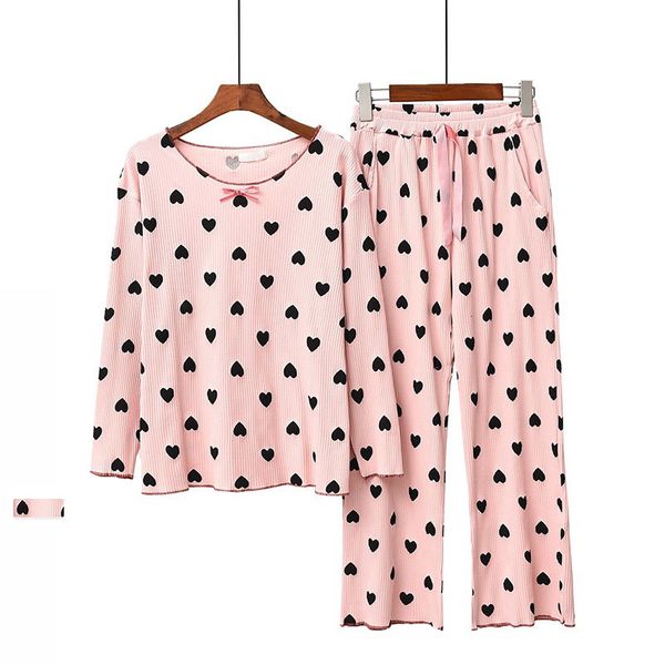 women's sleepwear heart printed ladies korean style striped cotton pajamas set spring and fall long sleeve fresh sweet women loose, Black;red
women's sleepwear heart printed ladies korean style striped cotton pajamas set spring and fall long sleeve fresh sweet women loose, Black;red