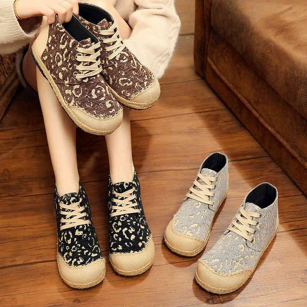 dress shoes handmade hemp cloth flats lace-up woman mixed colors round toe leopard pattern espadrilles loafers high-sneakers women cskd, Black
dress shoes handmade hemp cloth flats lace-up woman mixed colors round toe leopard pattern espadrilles loafers high-sneakers women cskd, Black