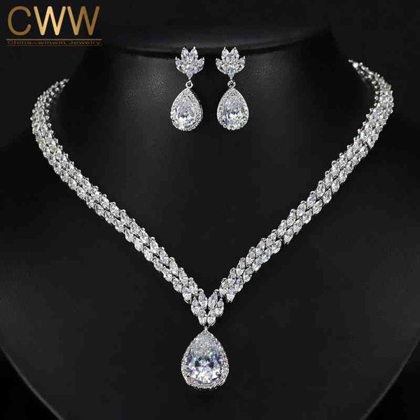 brand brilliant aaa+ cubic zirconia big water drop party earring and necklace jewelry set for women t241 210714, Silver
brand brilliant aaa+ cubic zirconia big water drop party earring and necklace jewelry set for women t241 210714, Silver