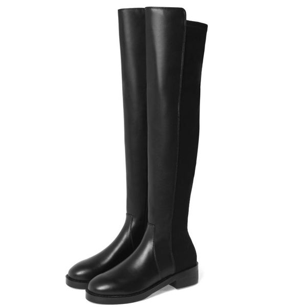 boots mkkhou over-the-knee women 2021 winter niche design simple leather round head middle heel straight boot, Black
boots mkkhou over-the-knee women 2021 winter niche design simple leather round head middle heel straight boot, Black