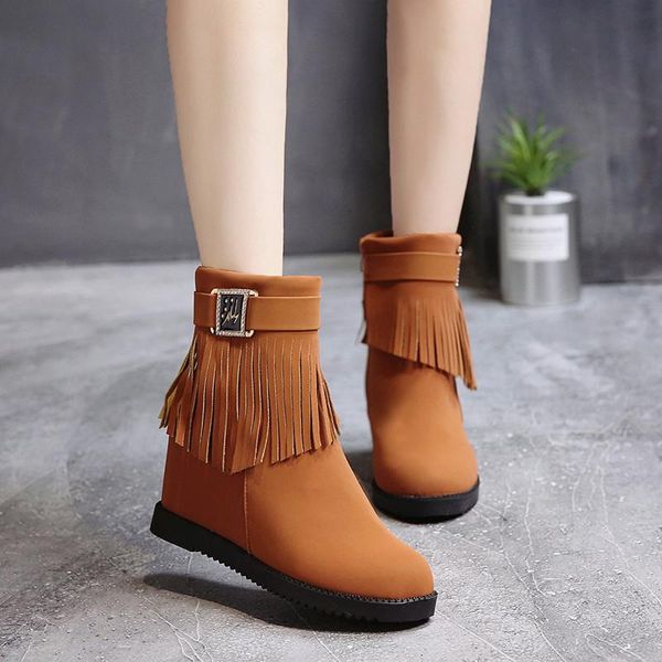 zipper fringe plus size winter boots ankle for women shoes woman solid flock height increasing platform, Black
zipper fringe plus size winter boots ankle for women shoes woman solid flock height increasing platform, Black