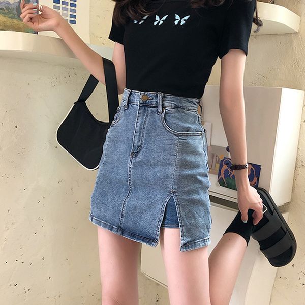 skirts summer tight 2021 high waist a-line thin split with buttocks, denim , trouser , women's skirt, Black
skirts summer tight 2021 high waist a-line thin split with buttocks, denim , trouser , women's skirt, Black