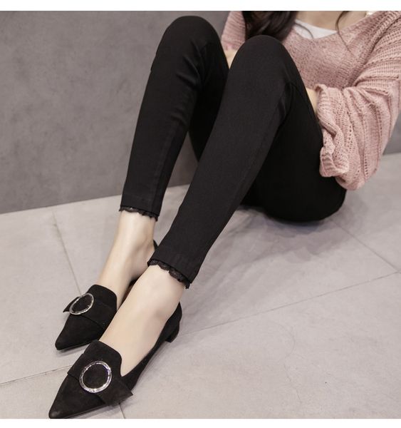 d 0406 black in spring of new model of ms lace stitching leggings cowboy female foot pencil pants big yards, Blue
d 0406 black in spring of new model of ms lace stitching leggings cowboy female foot pencil pants big yards, Blue