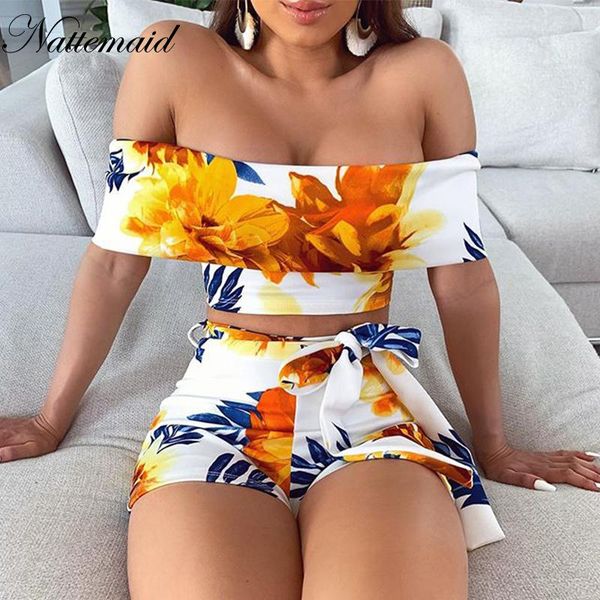 nattemaid summer crop and shorts off shoulder floral print two pieces set women beach casual suit piece dress, White
nattemaid summer crop and shorts off shoulder floral print two pieces set women beach casual suit piece dress, White
