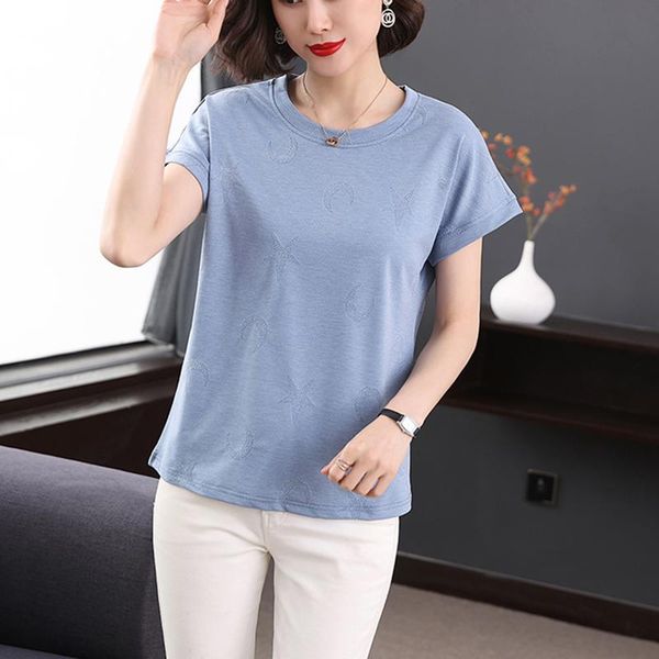 shirt women solid color embroidered star pattern round neck summer korean casual short sleeve fashion tee woman women's t-shirt, White
shirt women solid color embroidered star pattern round neck summer korean casual short sleeve fashion tee woman women's t-shirt, White