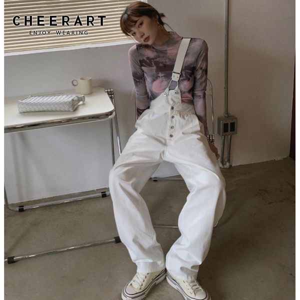 jeans woman high waist denim overalls suspender pants white black 2021 korean fashion straight leg clothing women's, Blue
jeans woman high waist denim overalls suspender pants white black 2021 korean fashion straight leg clothing women's, Blue