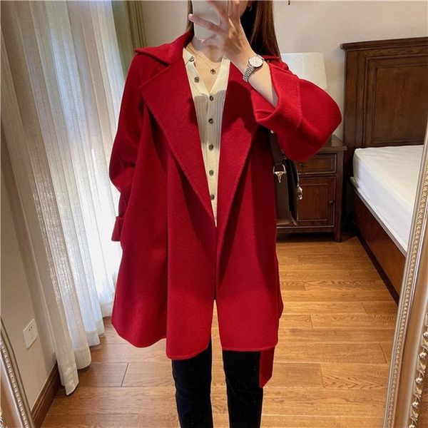 women's wool & blends temperament profile nightgown style over hip double-sided tweed coat small woman autumn 2021, Black
women's wool & blends temperament profile nightgown style over hip double-sided tweed coat small woman autumn 2021, Black