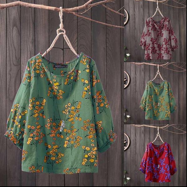 zanzea summer vintage womens shirts floral printed casual 3 4 sleeve o neck blusas female retro shirt plus size, White
zanzea summer vintage womens shirts floral printed casual 3 4 sleeve o neck blusas female retro shirt plus size, White