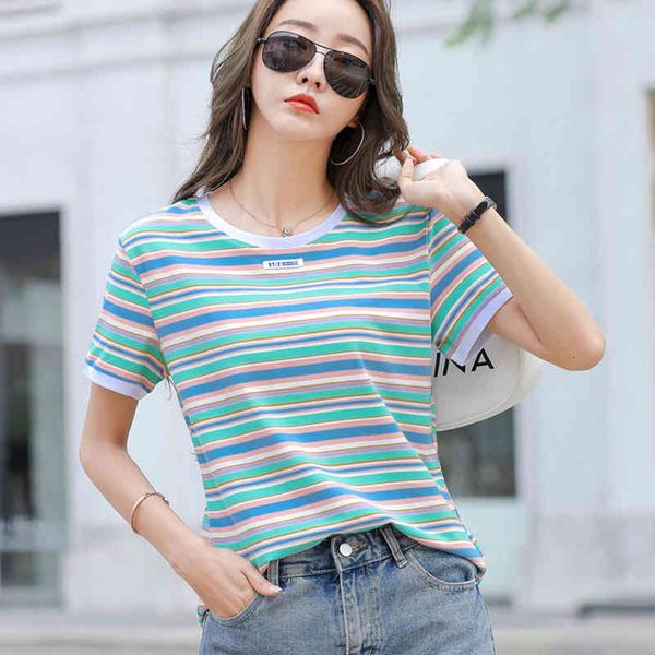 women's t-shirt summer striped women's t-shirts cotton short sleeve korean style casual t-shirt f5yd, White
women's t-shirt summer striped women's t-shirts cotton short sleeve korean style casual t-shirt f5yd, White