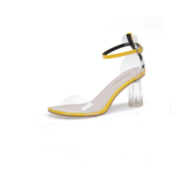 net red with white transparent high heels summer fashion wild word buckle sandals, Black
net red with white transparent high heels summer fashion wild word buckle sandals, Black