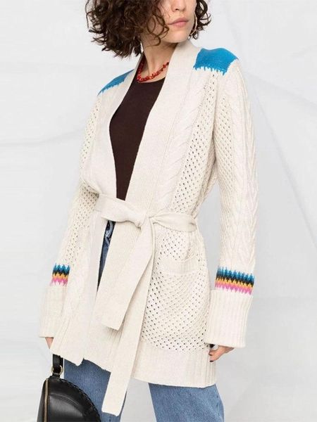 women's knits & tees women sweater 2021 autumn and winter linen pattern hollow belt double pocket cashmere long cardigan, White
women's knits & tees women sweater 2021 autumn and winter linen pattern hollow belt double pocket cashmere long cardigan, White