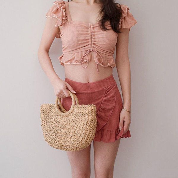 two-piece suits 2 pieces tankini women solid color strap shorts sleeve bra high waist skirts beach bathing brazilian swimwear biki
two-piece suits 2 pieces tankini women solid color strap shorts sleeve bra high waist skirts beach bathing brazilian swimwear biki
