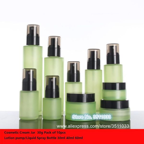storage bottles & jars 10pcs empty green glass refillable lotion pump bottle cosmetic spray cream jar translucence black cap
storage bottles & jars 10pcs empty green glass refillable lotion pump bottle cosmetic spray cream jar translucence black cap