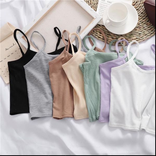 cotton underwear crop knitted women tanks camisoles solid cute camis straps plain for, White
cotton underwear crop knitted women tanks camisoles solid cute camis straps plain for, White