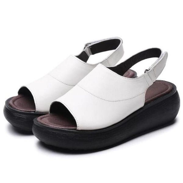 100% natural full genuine leather sandals 2021 summer open shoes thick bottom wedges women fashion casual, Black
100% natural full genuine leather sandals 2021 summer open shoes thick bottom wedges women fashion casual, Black
