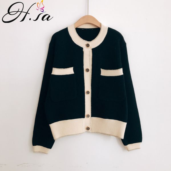 h.sa fall fashion women winter clothese black white elegant sweater and cardigans long sleeve button up knit coat ol jacket 210417, White;black
h.sa fall fashion women winter clothese black white elegant sweater and cardigans long sleeve button up knit coat ol jacket 210417, White;black
