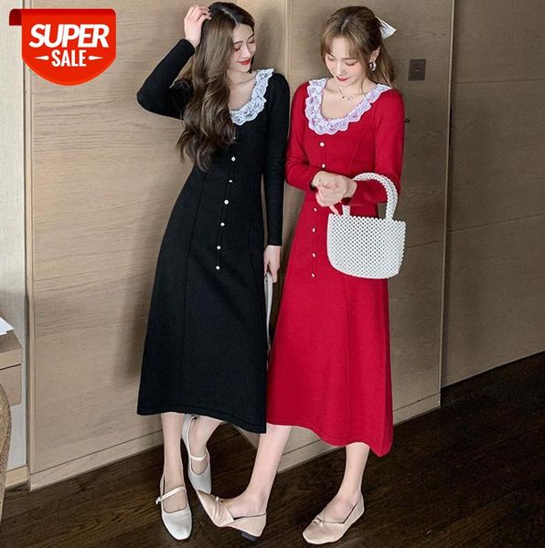 fleeing princess dress temperament lady lace stitching slim long knitted red #tu8a, Black;gray
fleeing princess dress temperament lady lace stitching slim long knitted red #tu8a, Black;gray