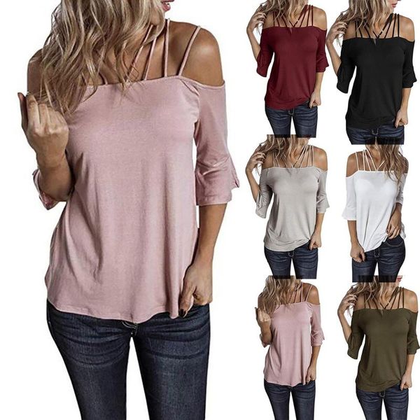 plus size fashion strap t-shirt shirt off shoulder tee summer casual ladies female women short sleeve blusas pullover women's, White
plus size fashion strap t-shirt shirt off shoulder tee summer casual ladies female women short sleeve blusas pullover women's, White