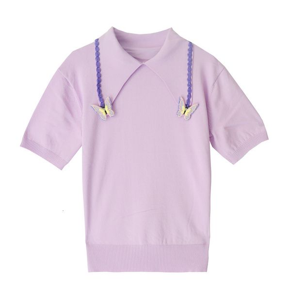 women's t-shirt spring/summer hand hook neck butterfly lapel seam fine all-match women's mesh mddw, White
women's t-shirt spring/summer hand hook neck butterfly lapel seam fine all-match women's mesh mddw, White