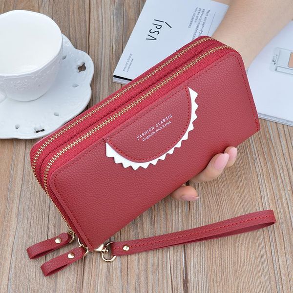 style double zipper wallet women's long mom layer large capacity embossed leather mobile phone clutch bag wallets, Red;black
style double zipper wallet women's long mom layer large capacity embossed leather mobile phone clutch bag wallets, Red;black
