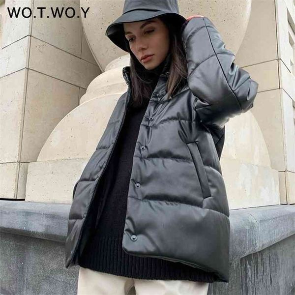 wotwoy cotton liner winter leather jacket women casual thickening padded parkas loose warm black coats female windbreaker 210925
wotwoy cotton liner winter leather jacket women casual thickening padded parkas loose warm black coats female windbreaker 210925