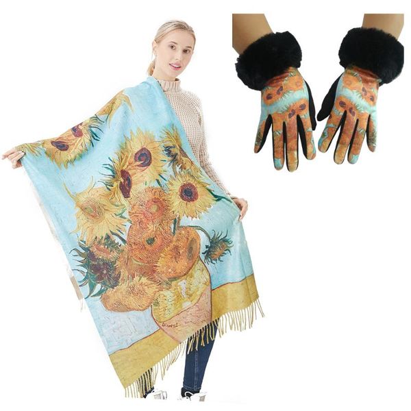 hats, scarves & gloves sets luxury cashmere scarf women designer sunflower print shawl soft blankets tassels and winter warm fur set, Blue;gray
hats, scarves & gloves sets luxury cashmere scarf women designer sunflower print shawl soft blankets tassels and winter warm fur set, Blue;gray
