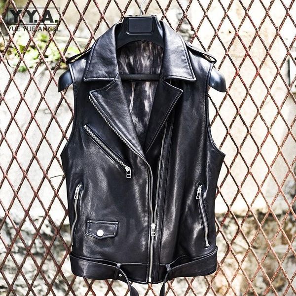 women's vests punk style women sheepskin genuine leather vest belted slim fit sleeveless jacket female motorcycle biker waistco, Black;white
women's vests punk style women sheepskin genuine leather vest belted slim fit sleeveless jacket female motorcycle biker waistco, Black;white