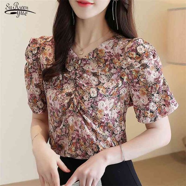blusas summer chiffon women shirts v neck puff short sleeve blouse floral pleated korean pullover clothing 10173 210421, White
blusas summer chiffon women shirts v neck puff short sleeve blouse floral pleated korean pullover clothing 10173 210421, White