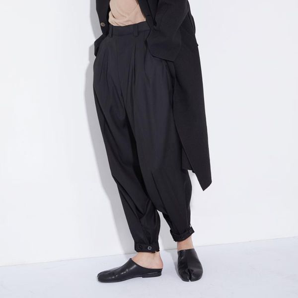 men's pants 2021 spring dark wind wide leg small foot casual loose fit adjustable large trendy men, Black
men's pants 2021 spring dark wind wide leg small foot casual loose fit adjustable large trendy men, Black